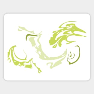 Green Water Marbling Abstract Fluid Art Sticker